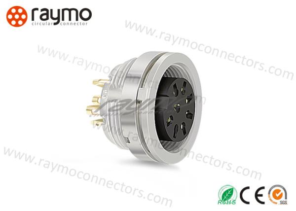 Quality Waterproof Threaded Electrical Connector Silver Colour Front Mounting Lightweight for sale