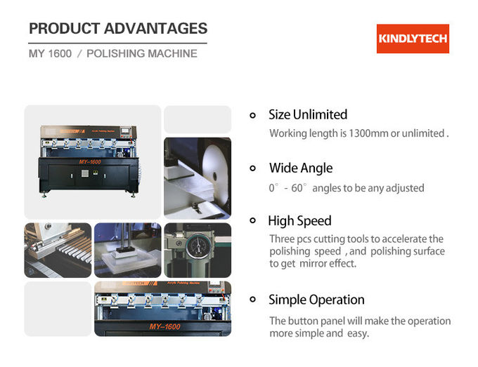 50hz Diamond Edge Polishers , 1.6m Long Acrylic Polishing Equipment
