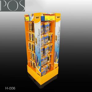 China customized stationery peg hooks cardboard display stand with 4 sides wholesale