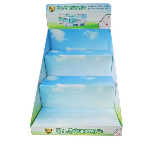Quality OEM ODM 3 Tier Cardboard Countertop Displays 4C Printing for sale