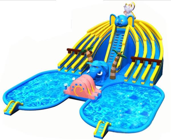 Quality Ground Amazing Inflatable Amusement Park 25*20*8.5m With Two Small Pools for sale
