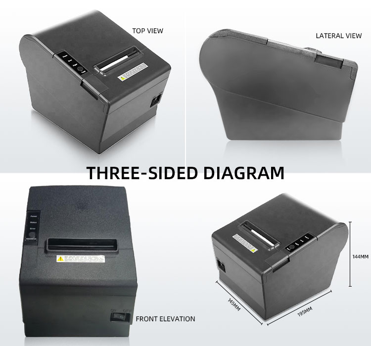 2023 80mm Wifi Usb Pos Thermal Printer Maximum roll diameter 80mm Color Print Speed no