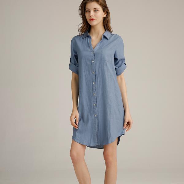 Quality Womens Natural Linen Shirt Dress Summer Spaghetti Strap Casual Dress Long Casual for sale