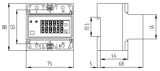 Rental House use Re-settable Single Phase Din Rail Energy Meter With Reset Function