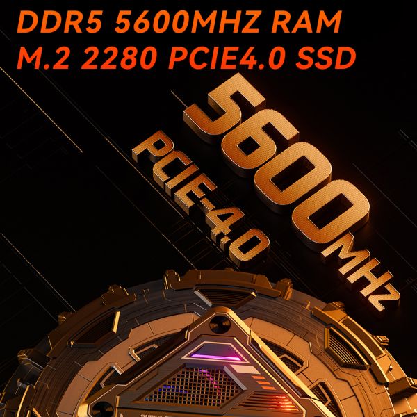 AMD Ryzen R7 7840HS Mini PC Dual LAN DDR5 64GB Gaming Mini PC With Light