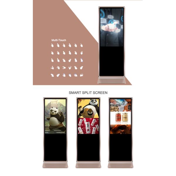 Vertical LCD Digital Signage Display , LCD Advertising Player 450 cd/m2
