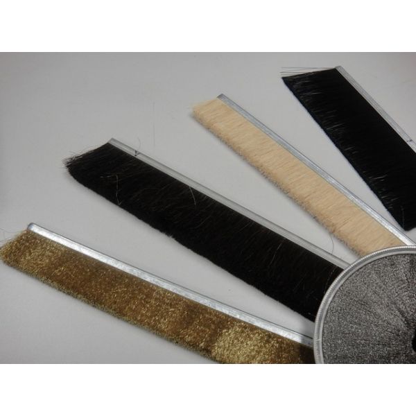 Rigid Metal Back Strip Brushes , Metal Channel Strip Brushes 3.2mm Width