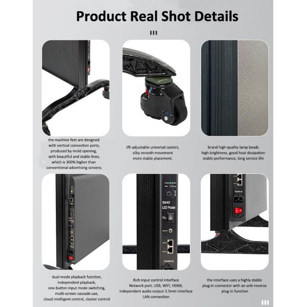 Digital Poster LED Screen Vertical Mobile Stand Waterproof Advertising LED Screens