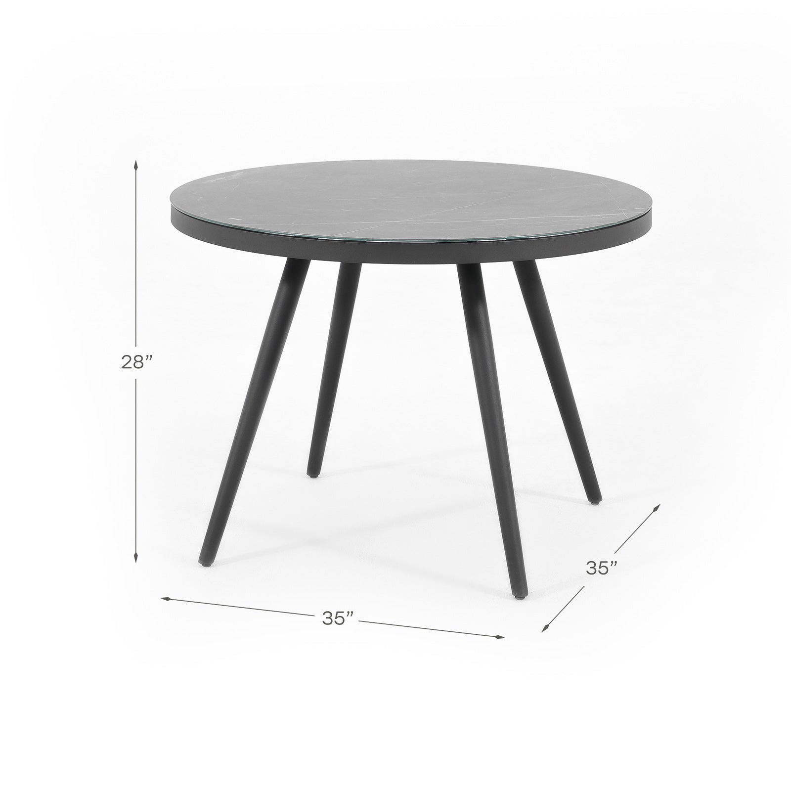 Aluminum Outdoor Dining Set for 4 Person Round Table and Armchair Garden Furniture