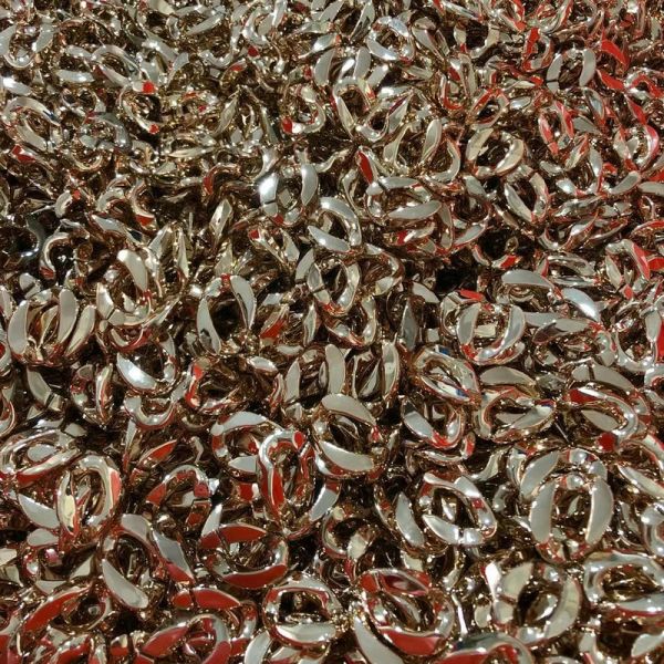 2021DIY plastic link ring Silver Gold plating plastic chain for shoes bag