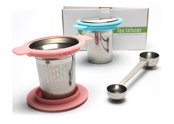 Quality Double Handle Reusable Stainless Steel Teapot Infuser Basket With  Lid for sale