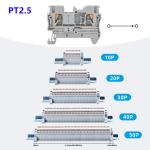 Din Rail Mounted Terminal Blocks Modular Set Screwless Spring Crimping PT 2.5 mm