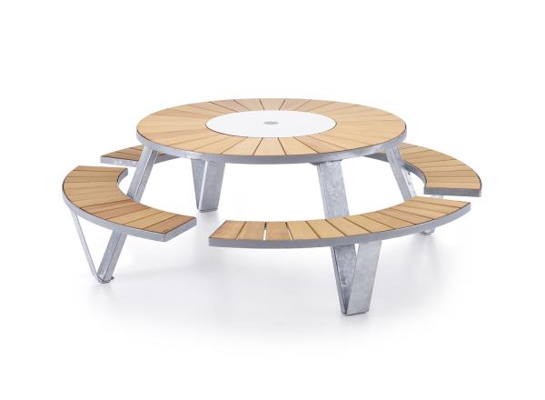 Quality High End D1800*H780mm Round Picnic Table Set With Cushion for sale