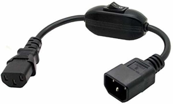 Quality Eonvic PDU UPS Power Cord Cable , IEC 320 C14 to C13 with On / Off Switch 30cm for sale
