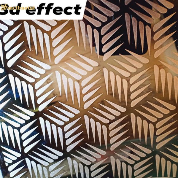 Luxury 3D Pattern Etched Steel Plate Four Feet 0.65mm Thick