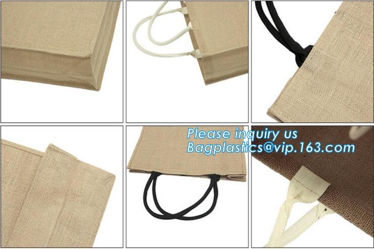 JUTE STORAGE BASKET WITH COTTON ROPE HANDLES,Burlap fabric jute toy storage basket for home storage organization bagease