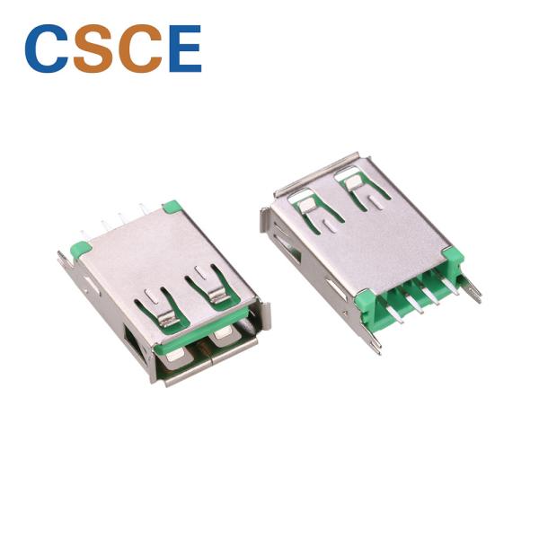 Quality 180 Degree Green Mini USB 2.0 Connector , Mobile Charger Mini USB Type A Connector for sale