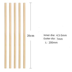 China 7mm Eco Friendly bulk Bamboo Drinking Straws 100Pack Custom wholesale