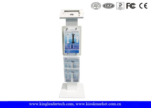 Quality Lockable Kiosk Freestanding Secure Ipad With Logo Panel Leaflet Rack for sale