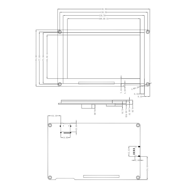 Resistive Touch HMI Display Module 5V 800x480 Raspberry Pi 7 Inch Touch Screen