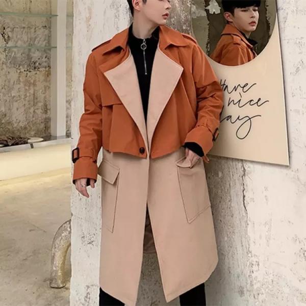 Quality                  New Fashion Black Men Custom Bomber Trench Coat              for sale