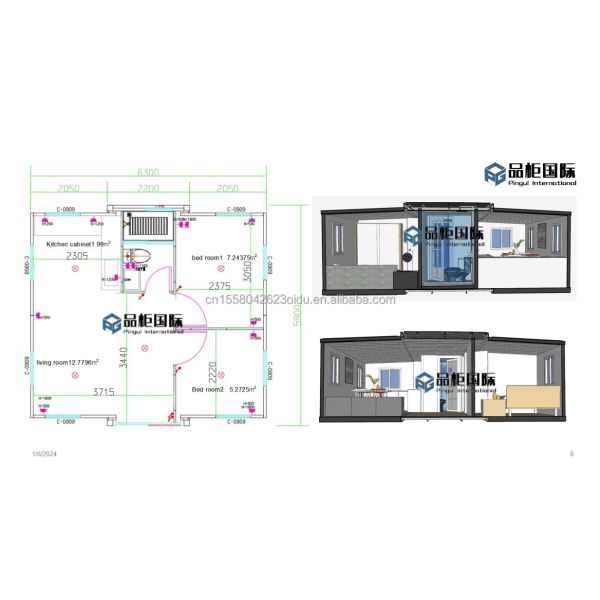 Modern 20ft Prefabricated Australia Foldable Mobile Homes Modular Extendable Container House with 3D Model/CAD Drawings