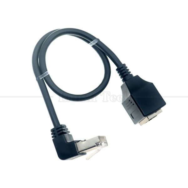 Cat5e Up Down Left Right Angle RJ45 Male to RJ45 Female Socket Panel Mount Ethernet Cable