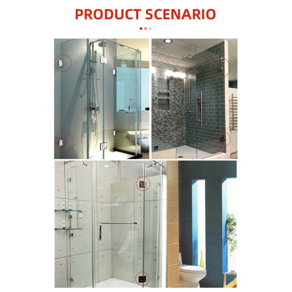 Square Stainless Steel Shower Door with Ceramic Tray and 90 Degree Glass Pivot Door