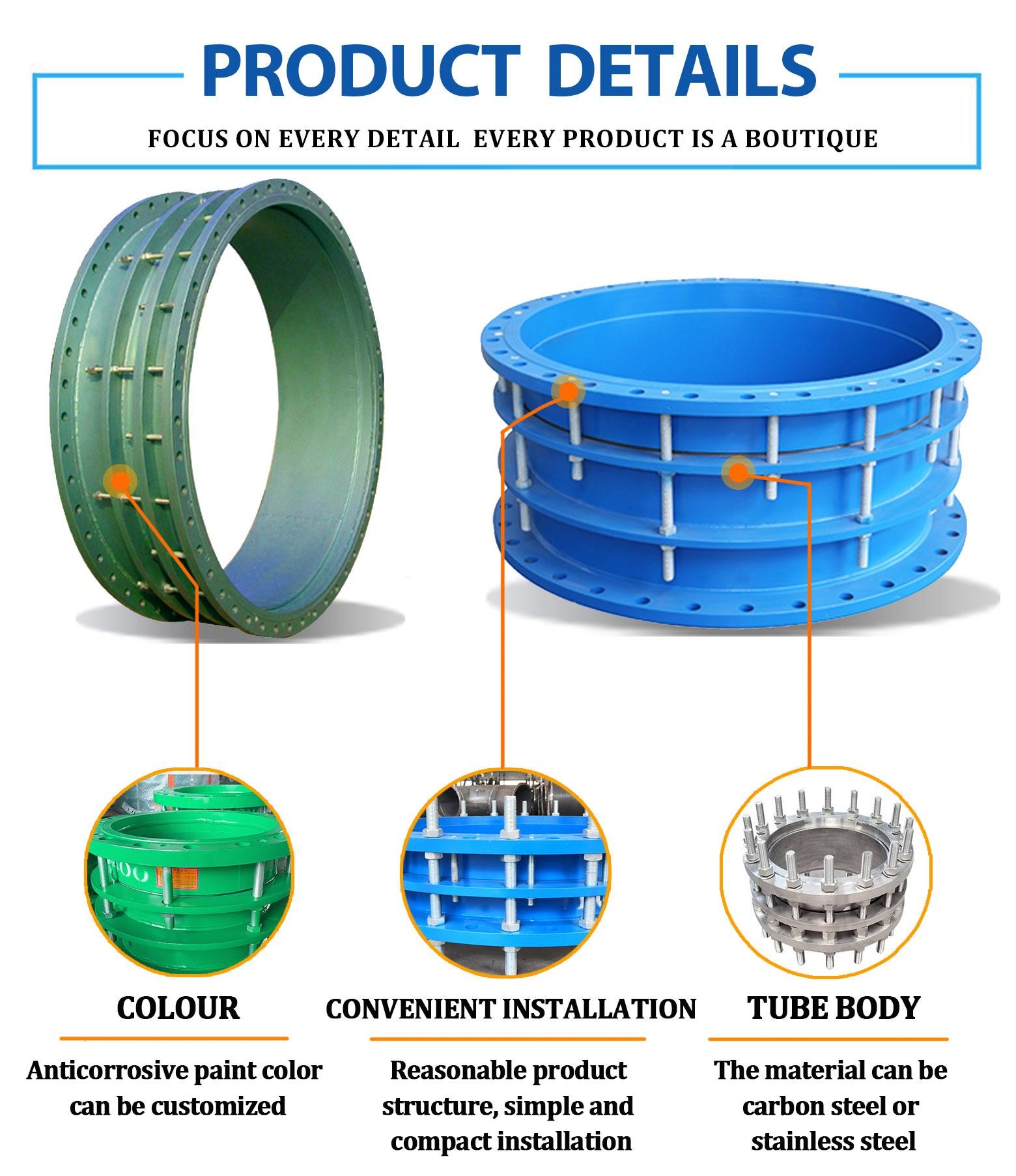 High Strength And Durability Steel Joint Flexible Design And Construction With Flange Connection