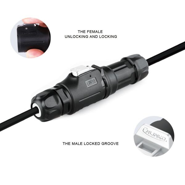 LP Series 4 Pin Plastic M16 Radio Frequency Interference Socket Panel Waterproof Electrical Connectors 12V