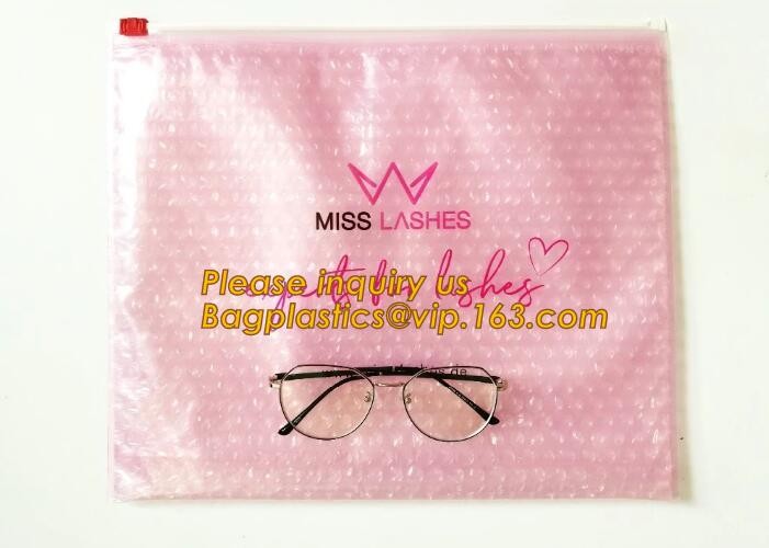 Cosmetic Slider Zip lockk Bubble Bags Bubble Slide Pouch,Zip lockk esd bubble bag bubble packaging wrap cosmetic pouch slide