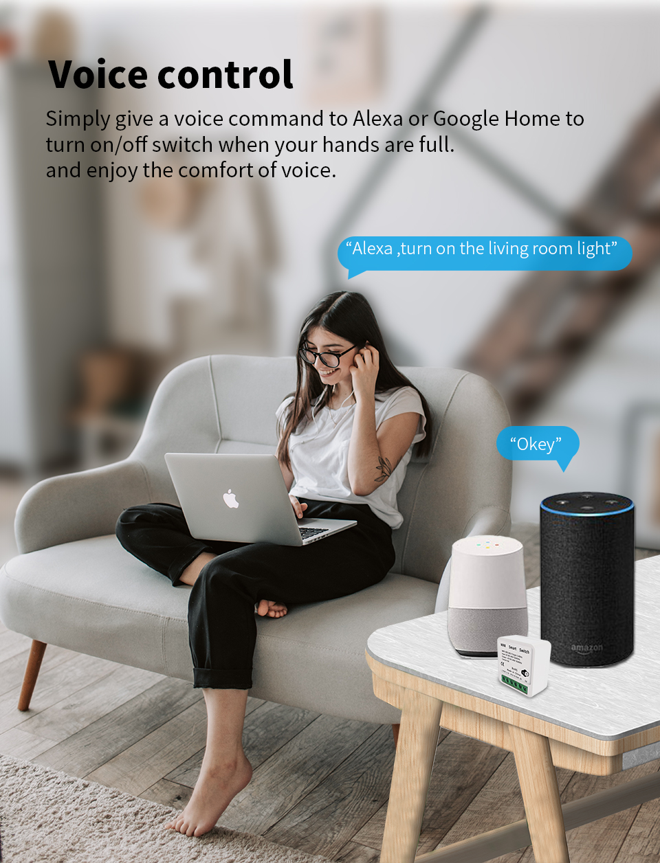 Tuya Alexa Timer Smart Switch 10A Relay Module Work Remote Smart Switch support google Alexa voice control easy install