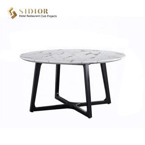 ECO Friendly Large Round Marble Dining Table white SGS Standard