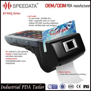 Mobile Android Barcode Scanner Device , Fingerprint Handheld Barcode Printer