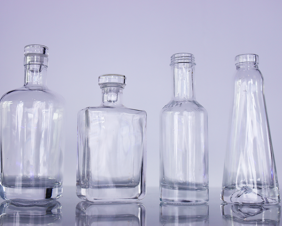 Clear Bourbon Empty Whiskey Bottle Full Coated 22MM Bore