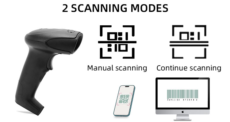 Operating Current 70MA ZP6800 1D Handsfree Barcode Reader Handheld Barcode Scanner