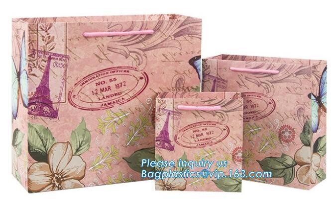 Customized Cut Printed Coated Paper Shopping Bag with Matt Lamination,rope handle custom logo printed white paper bag