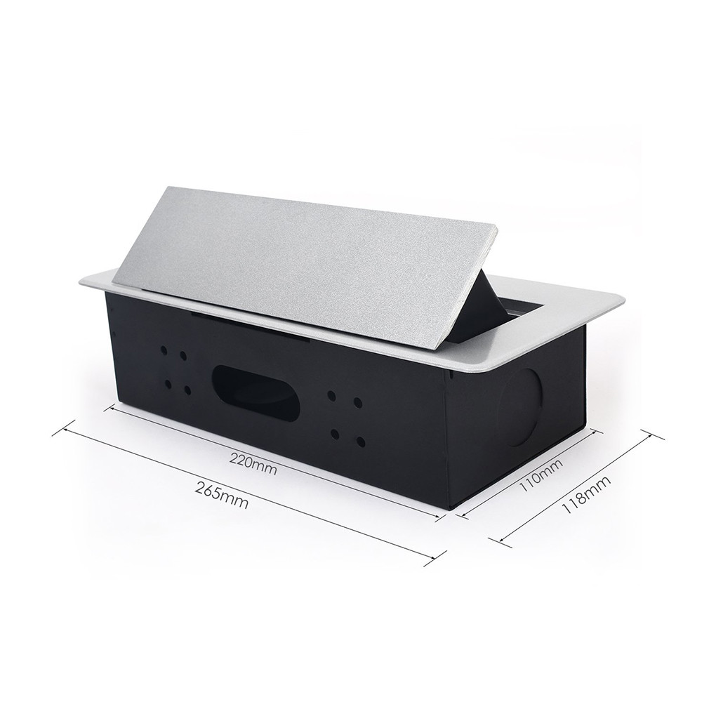 Silver color Pop-Up desktop power socket outlet for furniture table /hotel project pop up socket