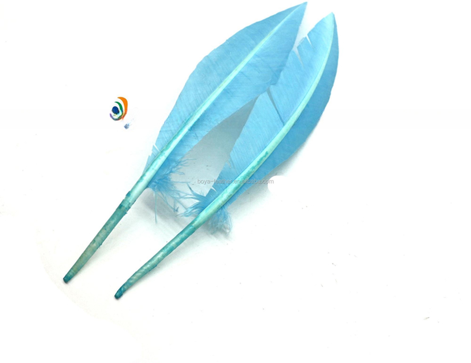 25-30cm Stripped Colored Turkey Feathers Quill Dyed For Decorative