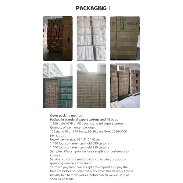 Custom Logo Bamboo Disposable Round Chopsticks for Household/Restaurant/Hotel Dining Experience