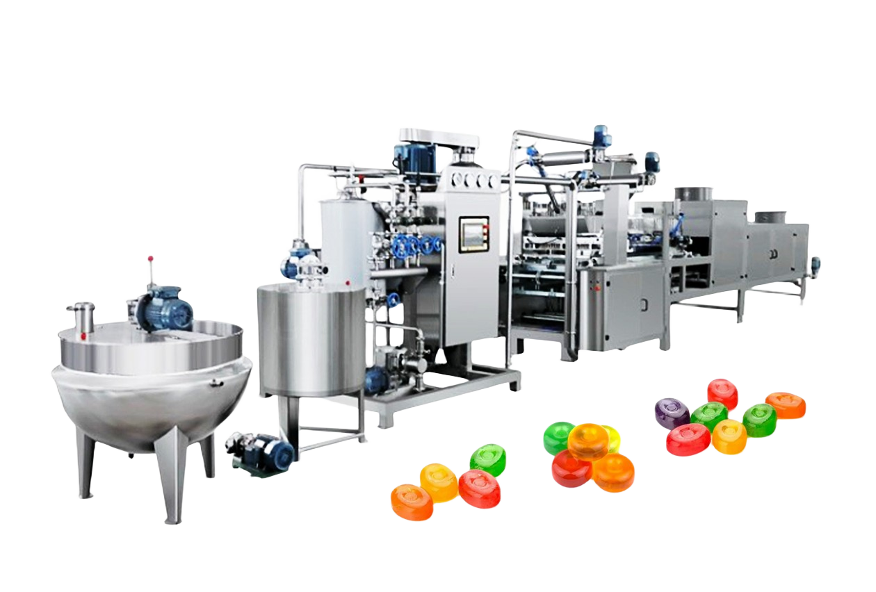 Servo Driving PLC Control Hard Candy Production Line Machines Industry Candy Making Lines 0