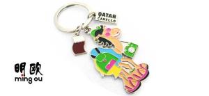 Silver Plating Qatar Design Camel Metal Key Ring Custom For Travel Market
