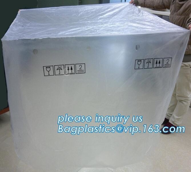 Customized Square Bottom or Side Guesst Plastic Protective Pallet Covers, 4 Mil Dust proof Clear Pallet Covers, BAGPLAST