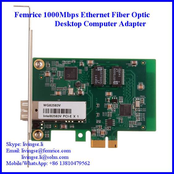 Quality 10/1001000Mbps Ethernet NIC Card SFP Slot Single Port Desktop Computer Network Card for sale