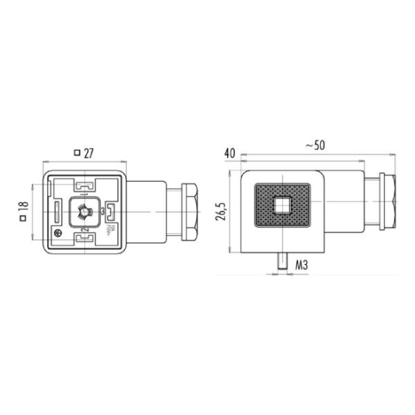 Field Wirable Solenoid Valve Connector 10A 250V LED DIN 43650 Connectors