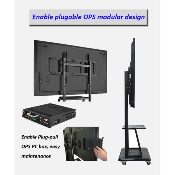 86 Inch IR Touch Interactive LCD Smartboard Flat Panel Whiteboard With Built In I5 Computer