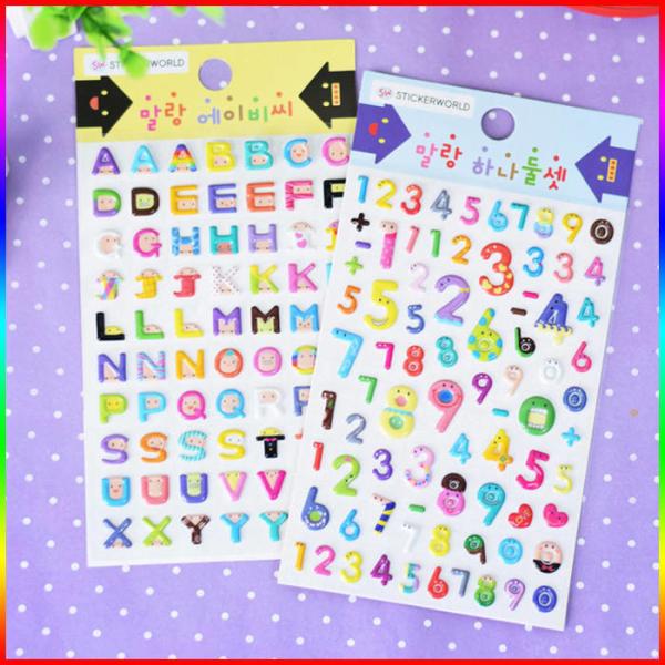 Quality Silk Printing Custom Alphabet Stickers , Soft 3D Glitter Alphabet Stickers for sale