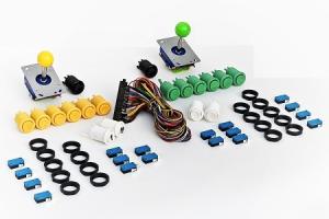China USD20.95---Joystick pack,2 joysticks and 18 push buttons yellow and green color wholesale