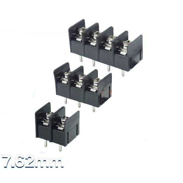 Quality 7.62mm / 0.3" Barrier Screw Terminal Blocks Jointable Straight Pin for sale