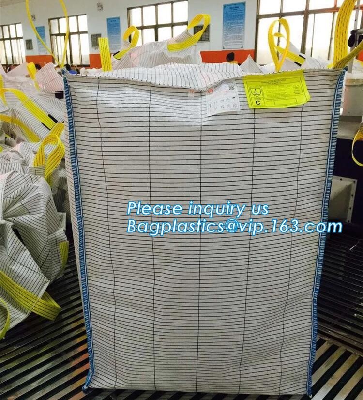 polypropylene woven plastic jumbo bag pp big bag for sand, building material, 500kg-1000kg PP Woven Jumbo Bag Big Bag wi